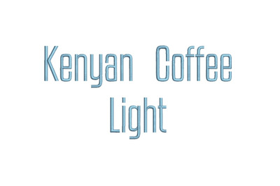 Kenyan Coffee Light embroidery font (RLA)