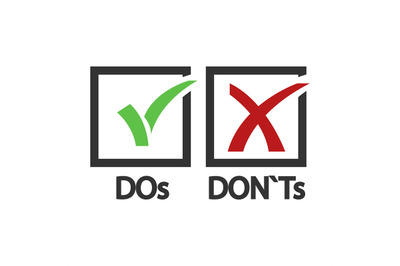 DOs and DONTs yes and no vector sign