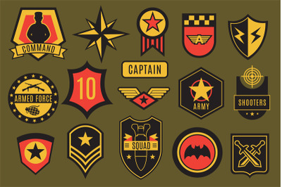 Army badges. Usa military patches and airborne labels. American soldie