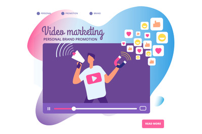 Viral video marketing. Personal brand promotion, social network commun