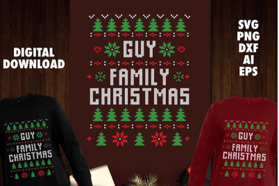 Guy Family Christmas Transparent SVG