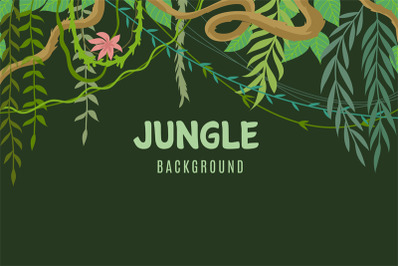 Jungle tropical background. Wildlife adventure in rainforest. Lina and