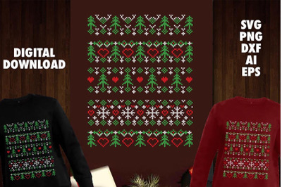 Christmas Sweater Svg On All Category Thehungryjpeg Com