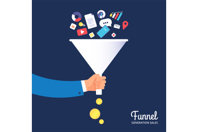 Sale funnel. Lead management optimisation and generation. Leading tech