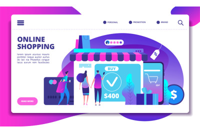 Online shopping concept. Modern payment technology with mobile phone i