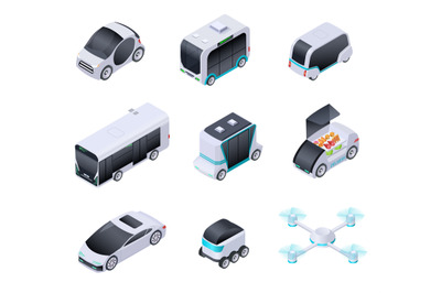 Driverless cars. Future smart vehicles. Unmanned city transport&2C; auton