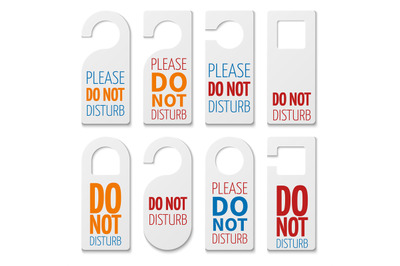 Do not disturb realistic plastic blanks vector collection