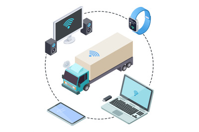 Real time tracking for cargo trucks isometric