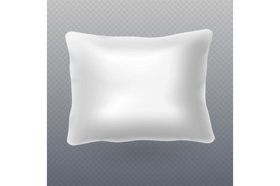 Soft white realistic pillow isolated on transparent background