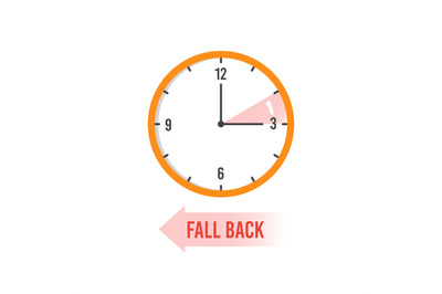 Autumn time back. Change your clocks on winter time vector concept