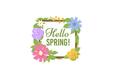 Spring flowers background. Beautiful floral postcard. Spring and summe