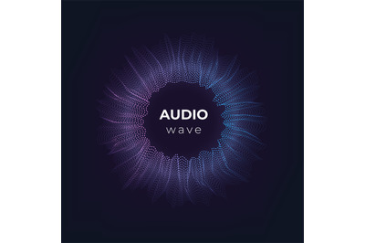 Audio wave. Music sound abstract circle&2C; equalizer visua 3d beat. Tech