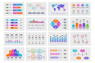 Business presentation charts. Financial report with graphs diagrams, m