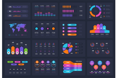 Business infograph elements. Workflow chart financial diagram timeline