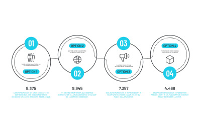 Line option infographic. Number infograph, process steps chart with ou