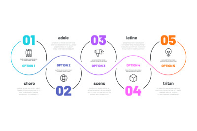 Line step infographic. 5 options workflow diagram, number infograph, p