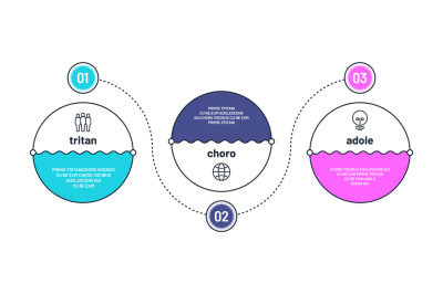 Process chart. 3 step infographic elements. Workflow layout. Business