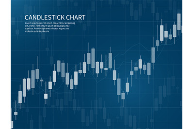 Candlestick chart. Financial market growth graph. Forex trading and st