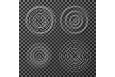 Water ripples. Sound impact circular ripples. Concentric circles top v