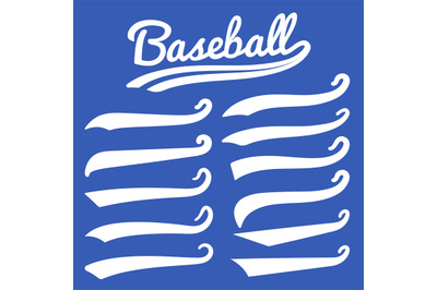 Swash and swoosh. Vintage swashes baseball typography swirl tails. Ret