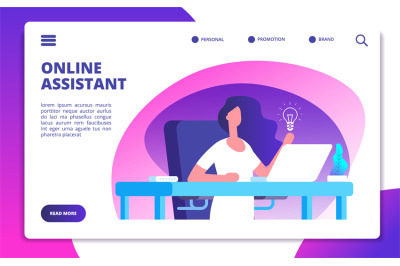 Online assistant. Customer global service, woman hotline operator advi