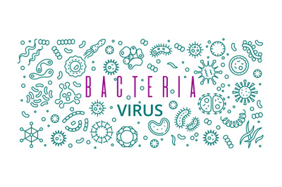 Line bacteries&2C; viruses vector banner poster design