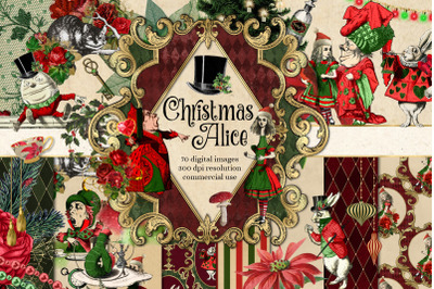 Christmas Alice in Wonderland Graphics