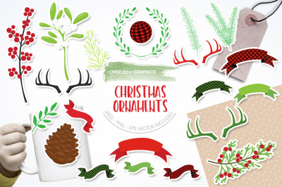 Christmas Ornaments graphic and illustrations