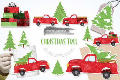 Christmas Tree graphic and illustration