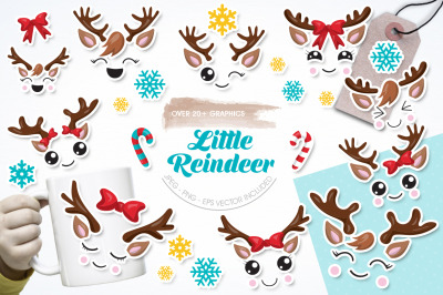 Little Reindeer graphic and illustrations