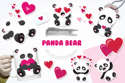 Panda Bear graphic and illustrations