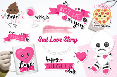 Sad Love Story graphic and illustrations