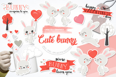 Cute Bunny graphic and illustrations