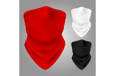 Vector realistic textile balaclavas of collection isolated