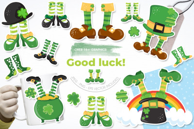 Good Luck graphic and illustrations