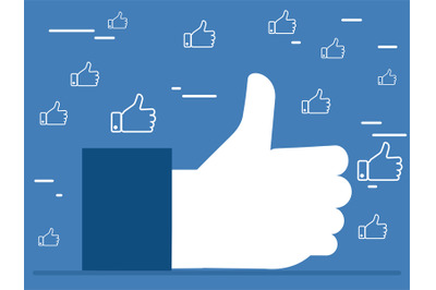 Like it thumbs up hands vector concept