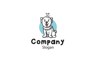 Cute Dog Monoline Logo