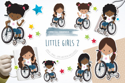 Little Girls 2 graphic and illustration