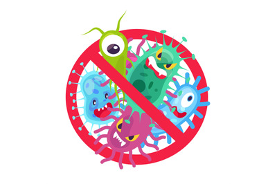 Antibacterial symbol. Virus infection and microbes bacterias control,