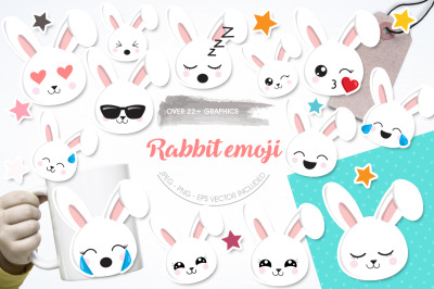 Rabbit Emoji graphic and illustration