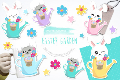 Easter Garden graphic and illustration