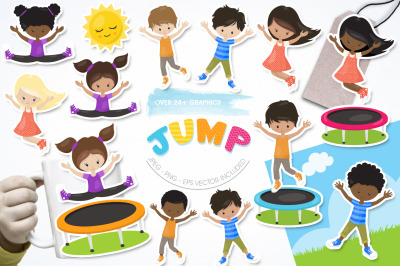 Jump graphic and illustration