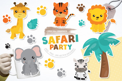 Safari Party graphic and illustration