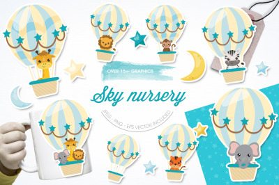 Sky Nursery graphic and illustration