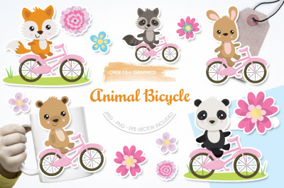 Animal Bicycle graphic and illustration