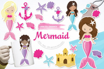 Mermaid graphic and illustration