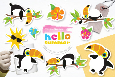 Hello Summer graphic and illustration