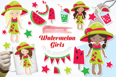 Watermelon Girls graphic and illustration