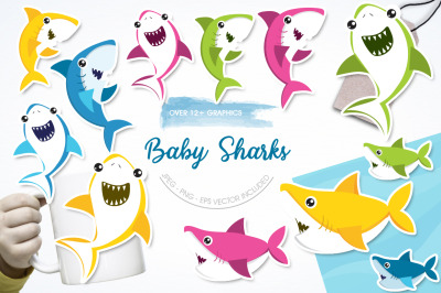 Baby Sharks graphic and illustration