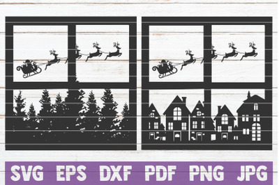 Santa Scene SVG Cut Files